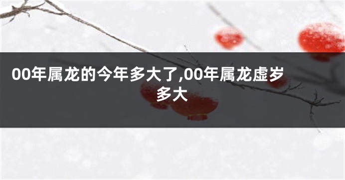 00年属龙的今年多大了,00年属龙虚岁多大