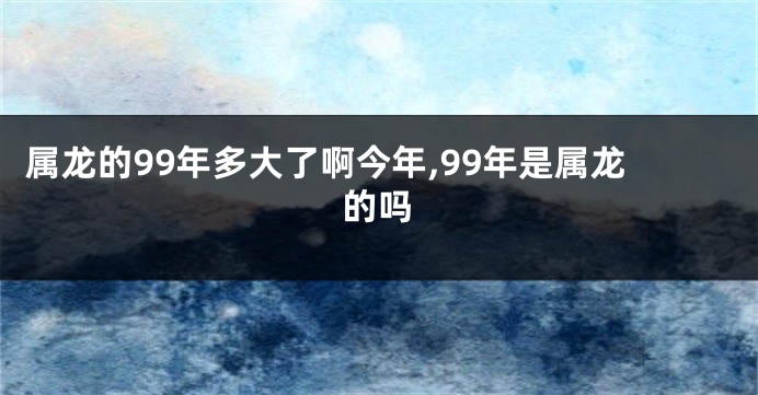 属龙的99年多大了啊今年,99年是属龙的吗