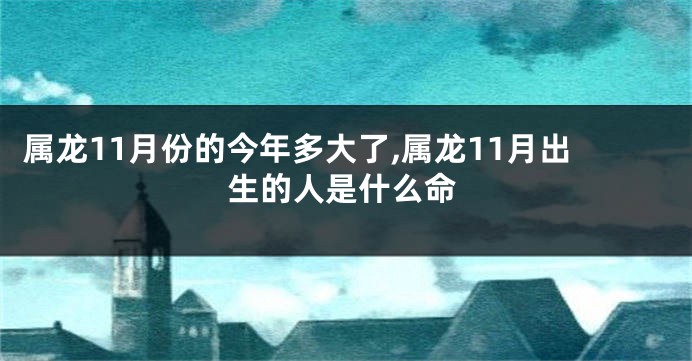 属龙11月份的今年多大了,属龙11月出生的人是什么命