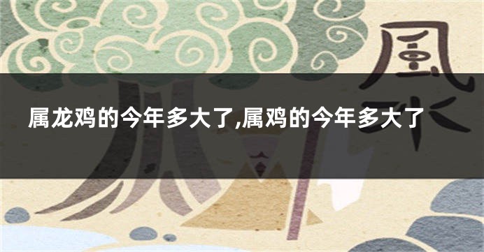 属龙鸡的今年多大了,属鸡的今年多大了