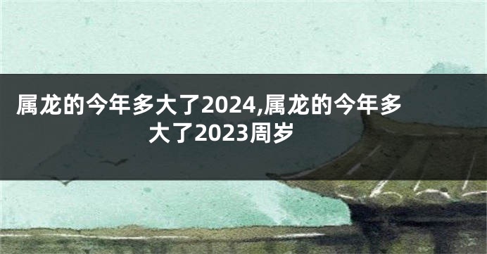 属龙的今年多大了2024,属龙的今年多大了2023周岁