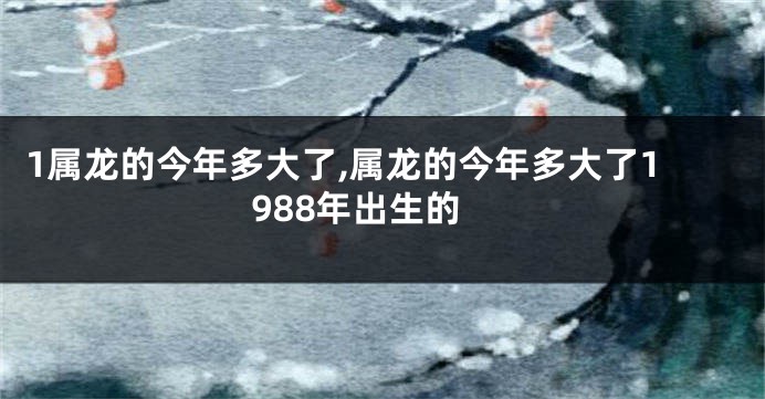 1属龙的今年多大了,属龙的今年多大了1988年出生的