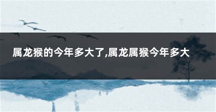 属龙猴的今年多大了,属龙属猴今年多大