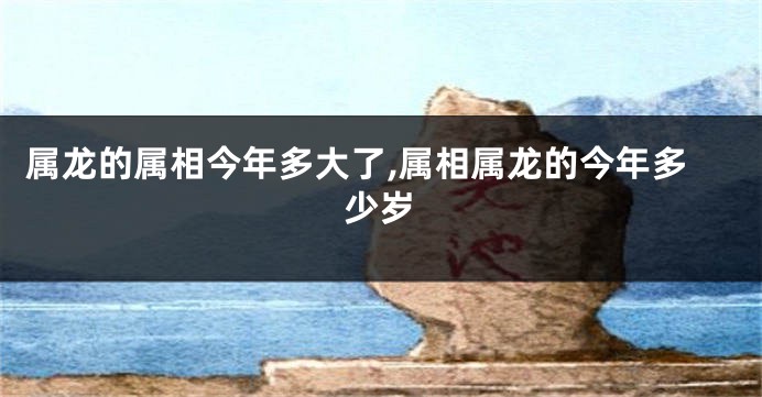 属龙的属相今年多大了,属相属龙的今年多少岁