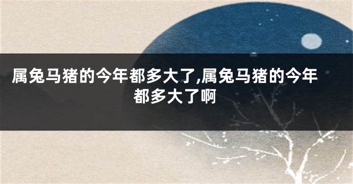 属兔马猪的今年都多大了,属兔马猪的今年都多大了啊