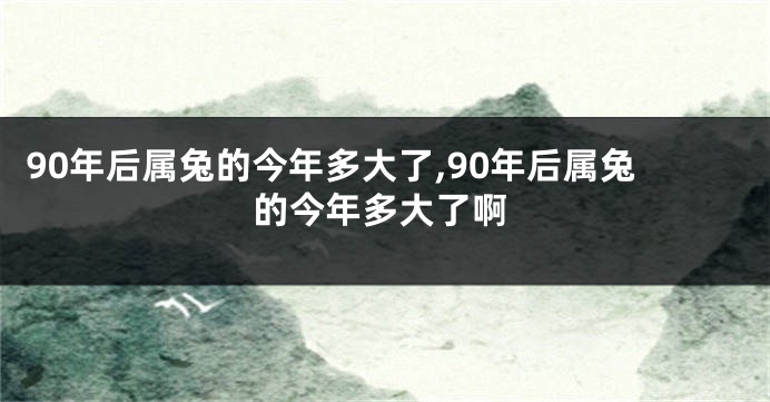 90年后属兔的今年多大了,90年后属兔的今年多大了啊
