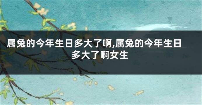 属兔的今年生日多大了啊,属兔的今年生日多大了啊女生
