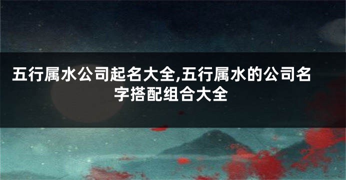 五行属水公司起名大全,五行属水的公司名字搭配组合大全