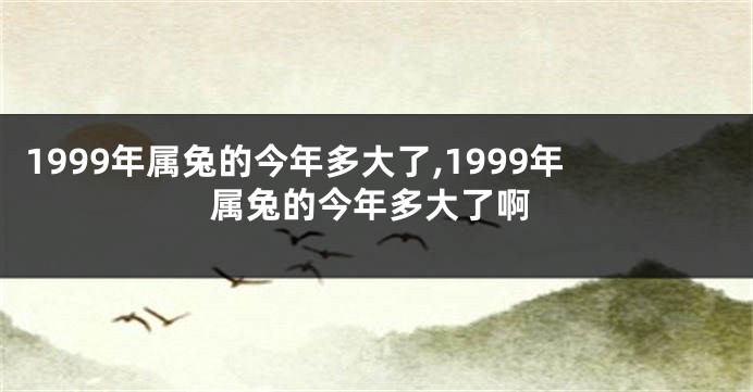 1999年属兔的今年多大了,1999年属兔的今年多大了啊