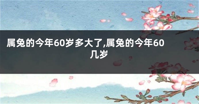 属兔的今年60岁多大了,属兔的今年60几岁