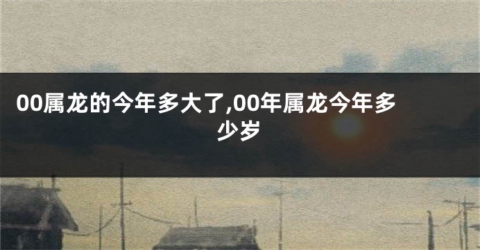 00属龙的今年多大了,00年属龙今年多少岁