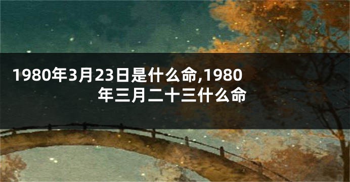1980年3月23日是什么命,1980年三月二十三什么命