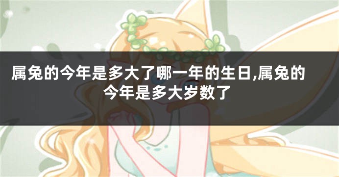 属兔的今年是多大了哪一年的生日,属兔的今年是多大岁数了