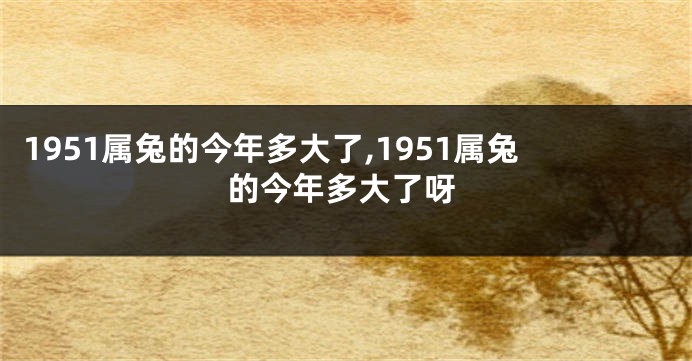 1951属兔的今年多大了,1951属兔的今年多大了呀