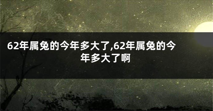 62年属兔的今年多大了,62年属兔的今年多大了啊