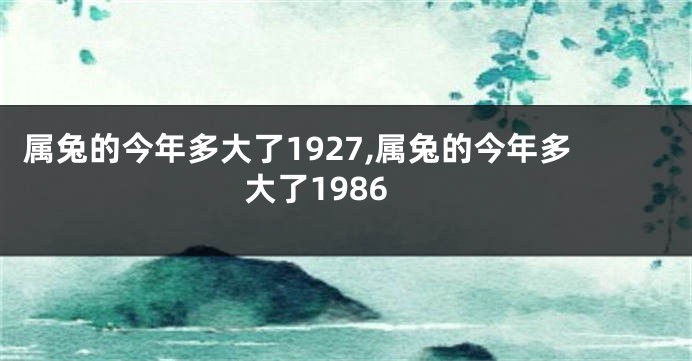 属兔的今年多大了1927,属兔的今年多大了1986