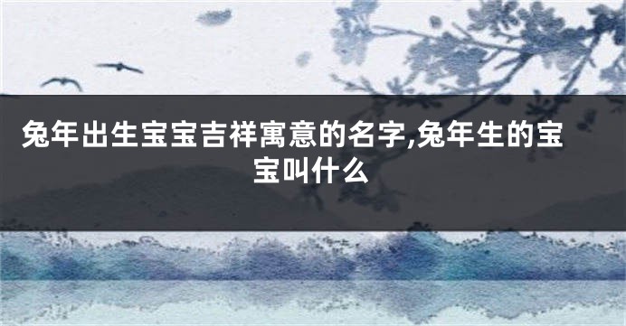兔年出生宝宝吉祥寓意的名字,兔年生的宝宝叫什么