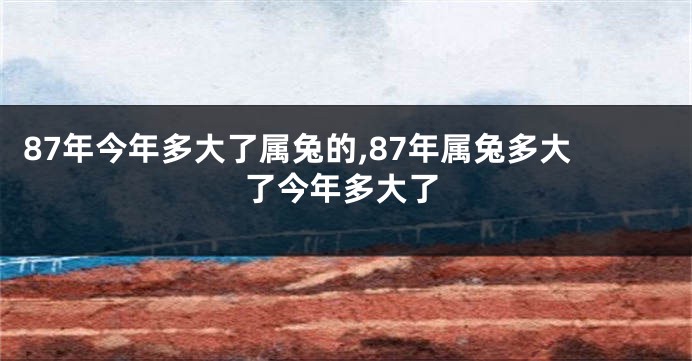 87年今年多大了属兔的,87年属兔多大了今年多大了