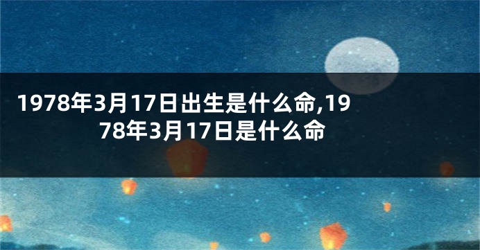 1978年3月17日出生是什么命,1978年3月17日是什么命