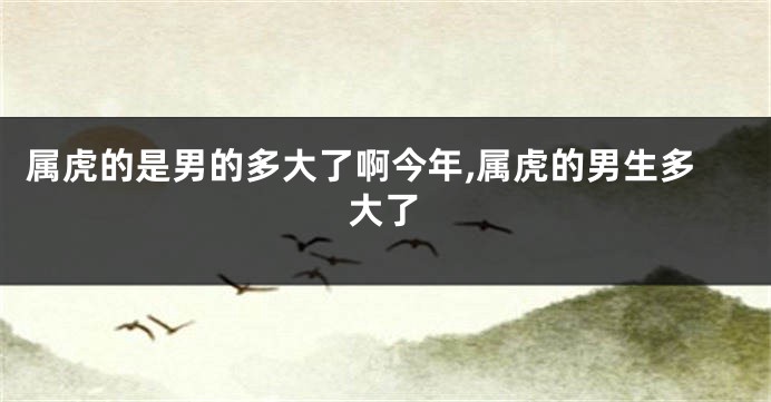 属虎的是男的多大了啊今年,属虎的男生多大了
