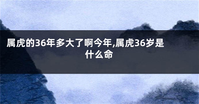 属虎的36年多大了啊今年,属虎36岁是什么命