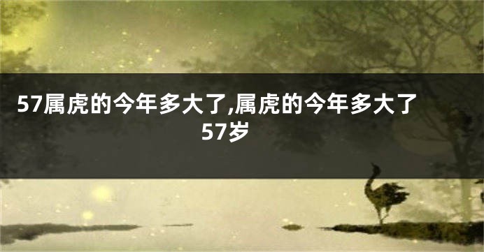 57属虎的今年多大了,属虎的今年多大了 57岁