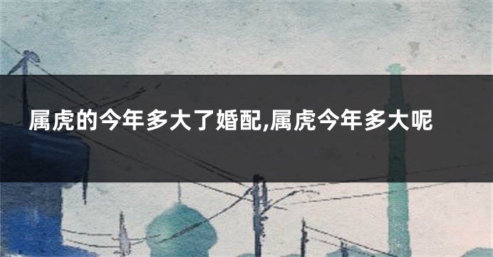 属虎的今年多大了婚配,属虎今年多大呢