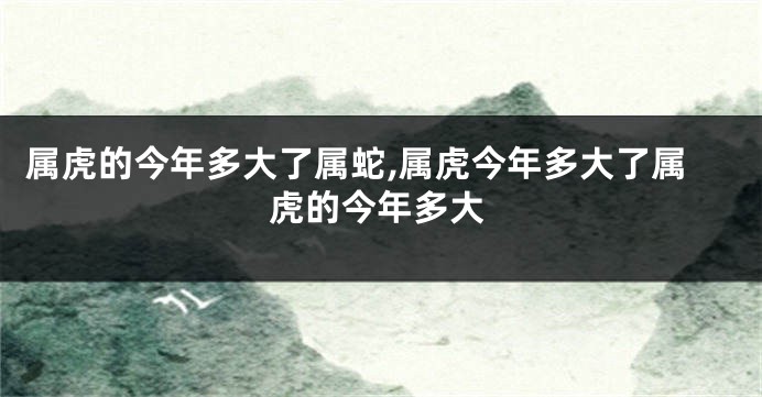 属虎的今年多大了属蛇,属虎今年多大了属虎的今年多大