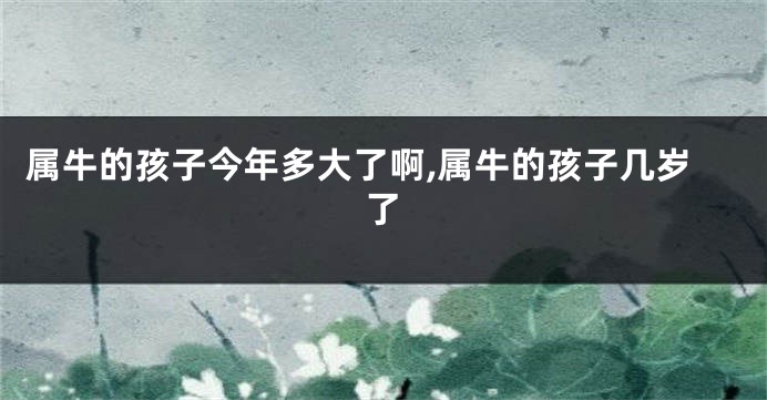 属牛的孩子今年多大了啊,属牛的孩子几岁了