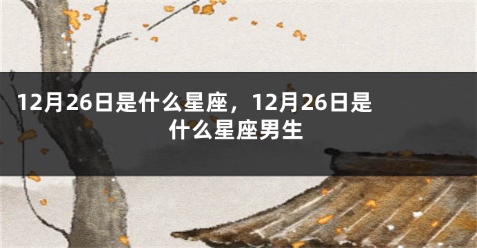 12月26日是什么星座，12月26日是什么星座男生