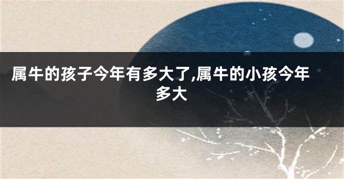 属牛的孩子今年有多大了,属牛的小孩今年多大