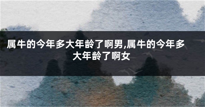 属牛的今年多大年龄了啊男,属牛的今年多大年龄了啊女