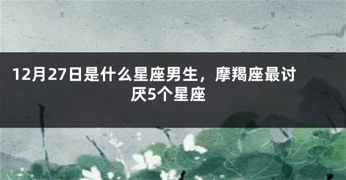12月27日是什么星座男生，摩羯座最讨厌5个星座