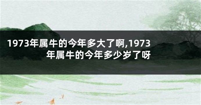 1973年属牛的今年多大了啊,1973年属牛的今年多少岁了呀