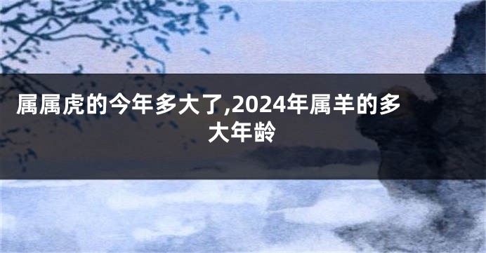 属属虎的今年多大了,2024年属羊的多大年龄