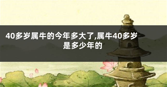 40多岁属牛的今年多大了,属牛40多岁是多少年的
