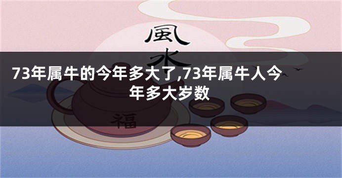 73年属牛的今年多大了,73年属牛人今年多大岁数