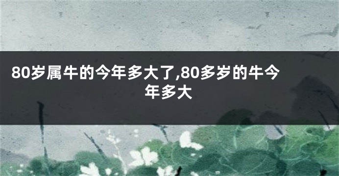 80岁属牛的今年多大了,80多岁的牛今年多大