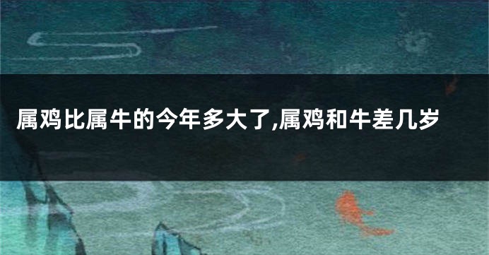 属鸡比属牛的今年多大了,属鸡和牛差几岁