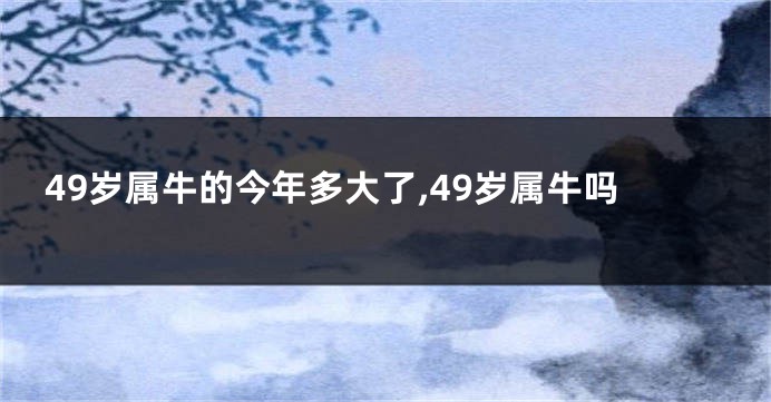 49岁属牛的今年多大了,49岁属牛吗