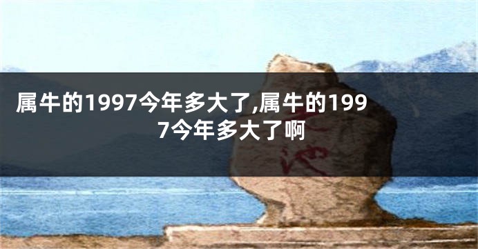 属牛的1997今年多大了,属牛的1997今年多大了啊