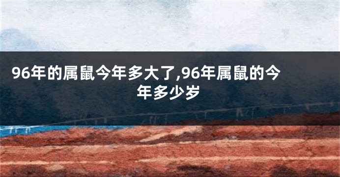 96年的属鼠今年多大了,96年属鼠的今年多少岁