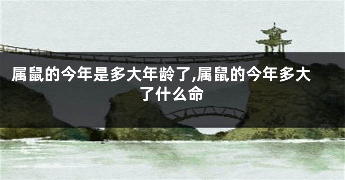 属鼠的今年是多大年龄了,属鼠的今年多大了什么命