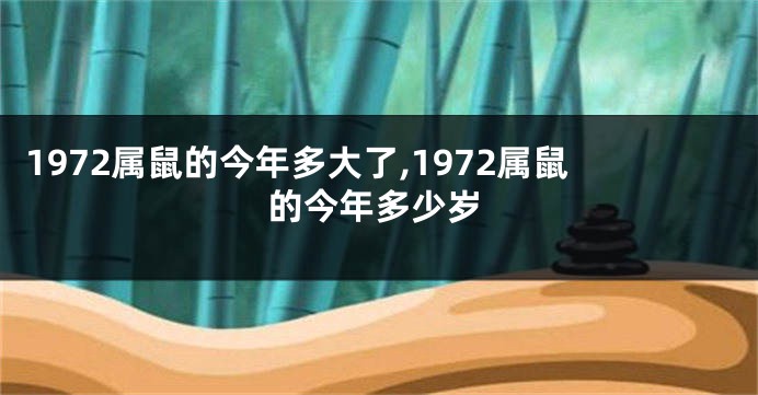 1972属鼠的今年多大了,1972属鼠的今年多少岁