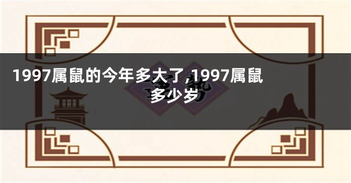 1997属鼠的今年多大了,1997属鼠多少岁