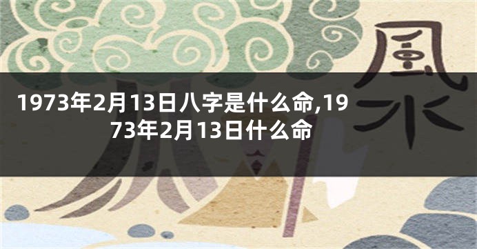 1973年2月13日八字是什么命,1973年2月13日什么命