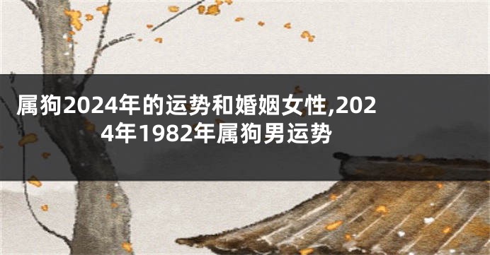 属狗2024年的运势和婚姻女性,2024年1982年属狗男运势