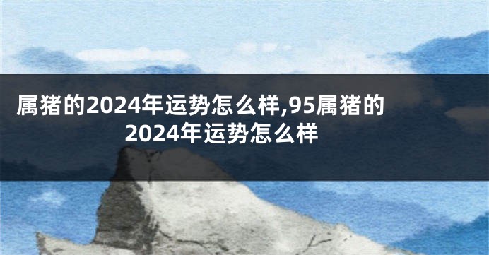 属猪的2024年运势怎么样,95属猪的2024年运势怎么样