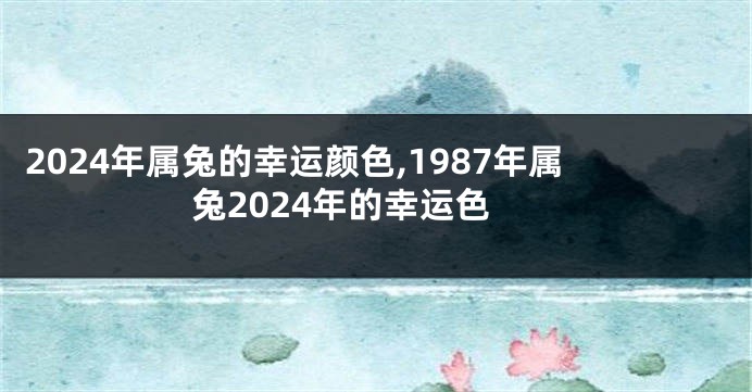 2024年属兔的幸运颜色,1987年属兔2024年的幸运色