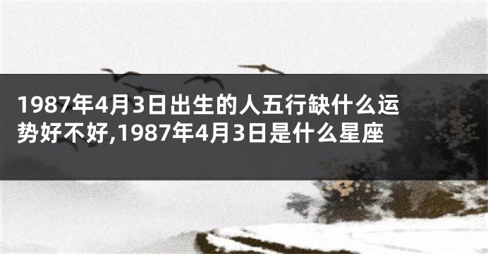 1987年4月3日出生的人五行缺什么运势好不好,1987年4月3日是什么星座